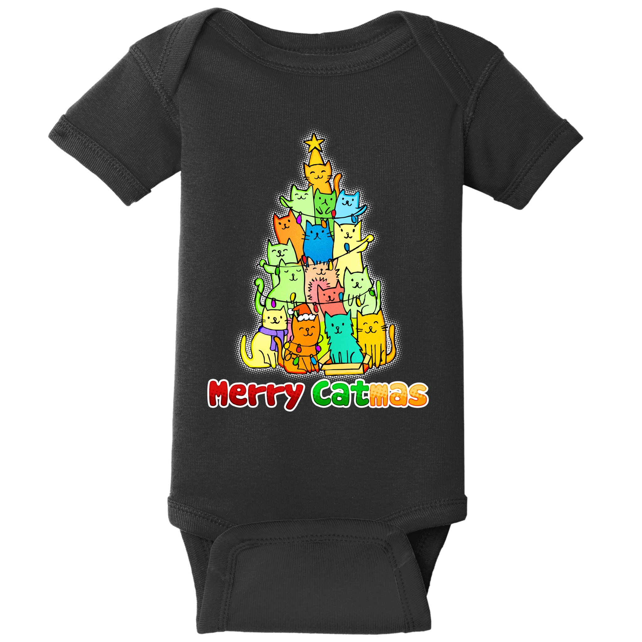 Christmas Merry Catmas Tree Baby Bodysuit