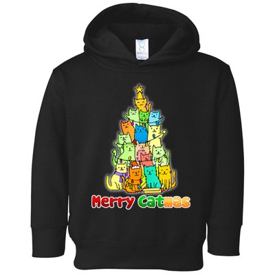 Christmas Merry Catmas Tree Toddler Hoodie