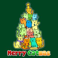 Christmas Merry Catmas Tree Cooling Performance Crew T-Shirt