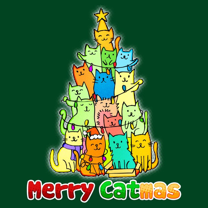 Christmas Merry Catmas Tree Cooling Performance Crew T-Shirt