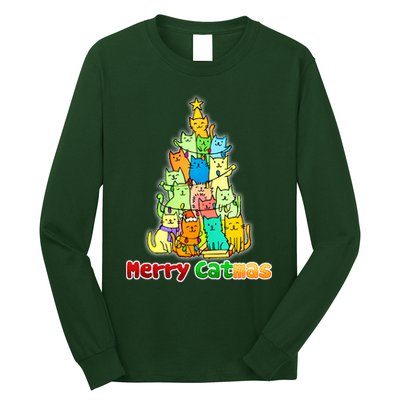 Christmas Merry Catmas Tree Long Sleeve Shirt