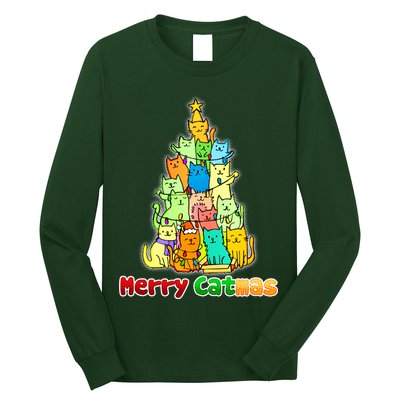 Christmas Merry Catmas Tree Long Sleeve Shirt