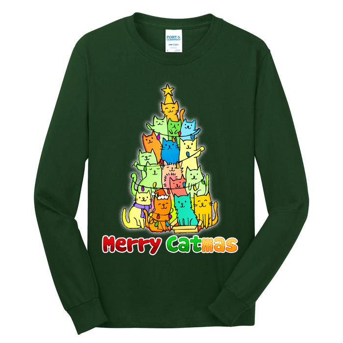 Christmas Merry Catmas Tree Tall Long Sleeve T-Shirt