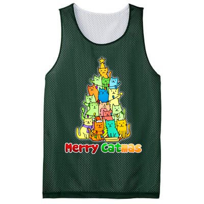 Christmas Merry Catmas Tree Mesh Reversible Basketball Jersey Tank