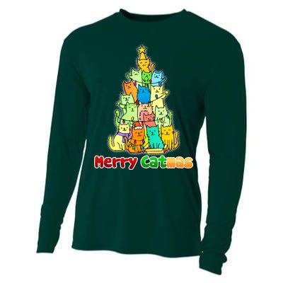 Christmas Merry Catmas Tree Cooling Performance Long Sleeve Crew