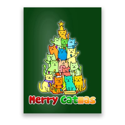 Christmas Merry Catmas Tree Poster