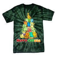 Christmas Merry Catmas Tree Tie-Dye T-Shirt