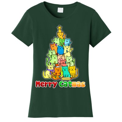 Christmas Merry Catmas Tree Women's T-Shirt