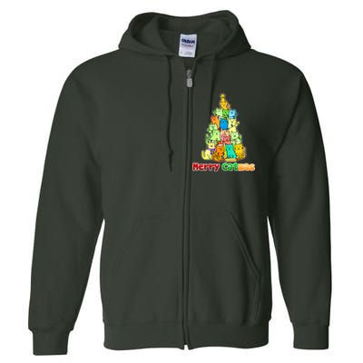 Christmas Merry Catmas Tree Full Zip Hoodie