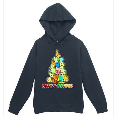 Christmas Merry Catmas Tree Urban Pullover Hoodie