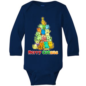 Christmas Merry Catmas Tree Baby Long Sleeve Bodysuit