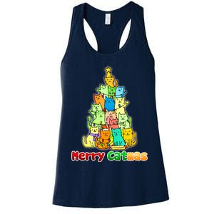 Christmas Merry Catmas Tree Women's Racerback Tank