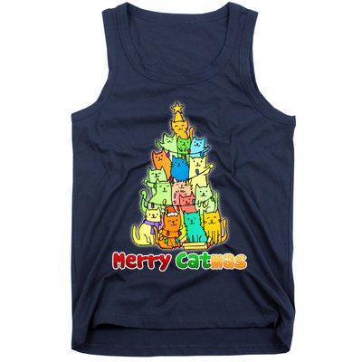 Christmas Merry Catmas Tree Tank Top