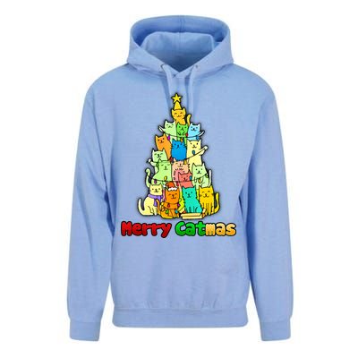 Christmas Merry Catmas Tree Unisex Surf Hoodie