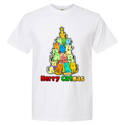 Christmas Merry Catmas Tree Garment-Dyed Heavyweight T-Shirt