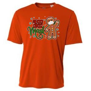 Christmas Merry Christ-Mask Gingerbread Man Cooling Performance Crew T-Shirt