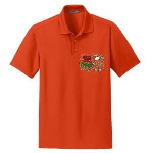 Christmas Merry Christ-Mask Gingerbread Man Dry Zone Grid Polo