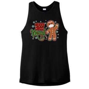 Christmas Merry Christ-Mask Gingerbread Man Ladies PosiCharge Tri-Blend Wicking Tank