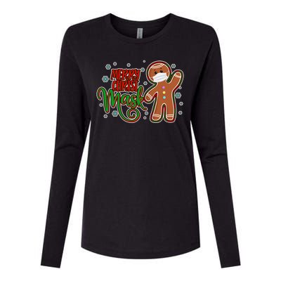 Christmas Merry Christ-Mask Gingerbread Man Womens Cotton Relaxed Long Sleeve T-Shirt