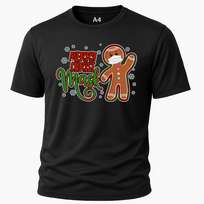 Christmas Merry Christ-Mask Gingerbread Man Cooling Performance Crew T-Shirt