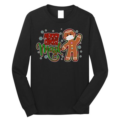 Christmas Merry Christ-Mask Gingerbread Man Long Sleeve Shirt