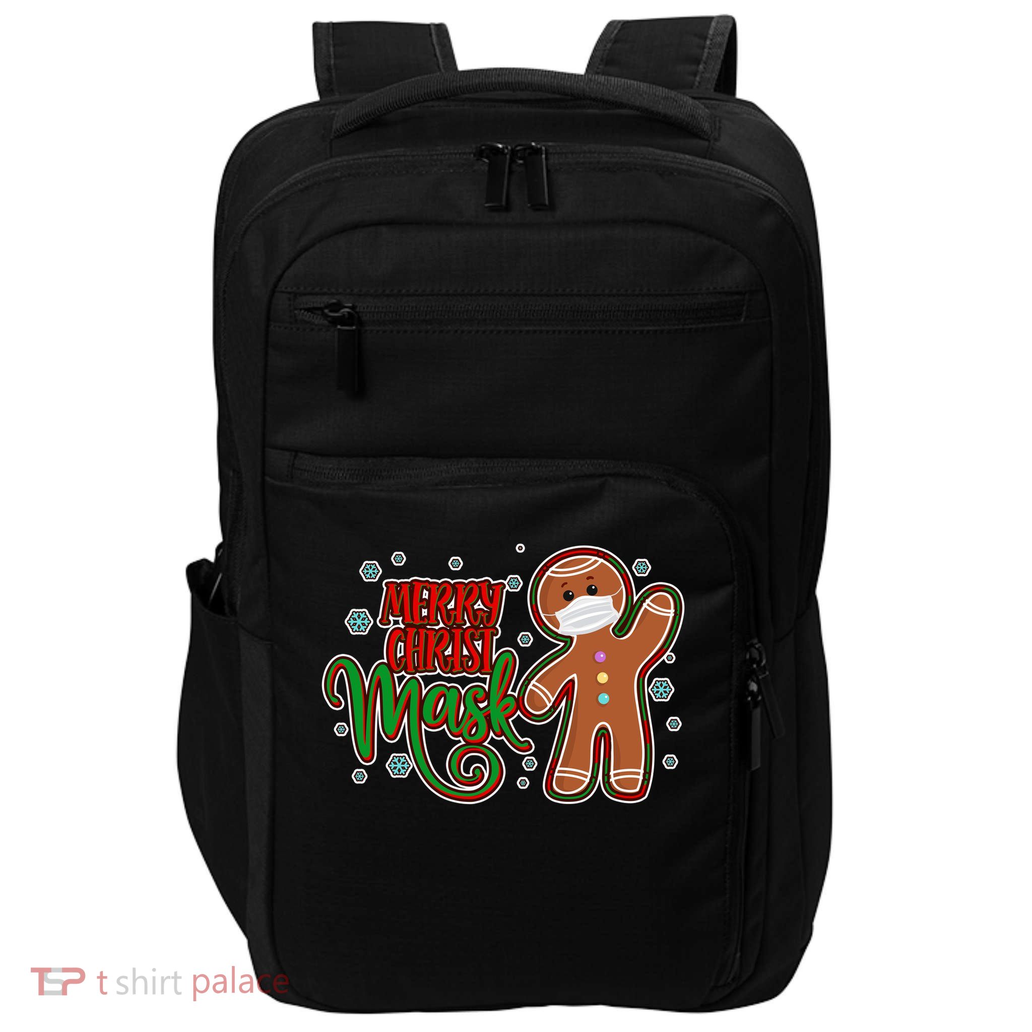 Christmas Merry Christ-Mask Gingerbread Man Impact Tech Backpack
