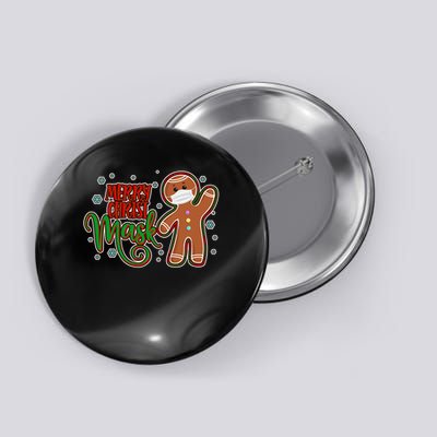 Christmas Merry Christ-Mask Gingerbread Man Button