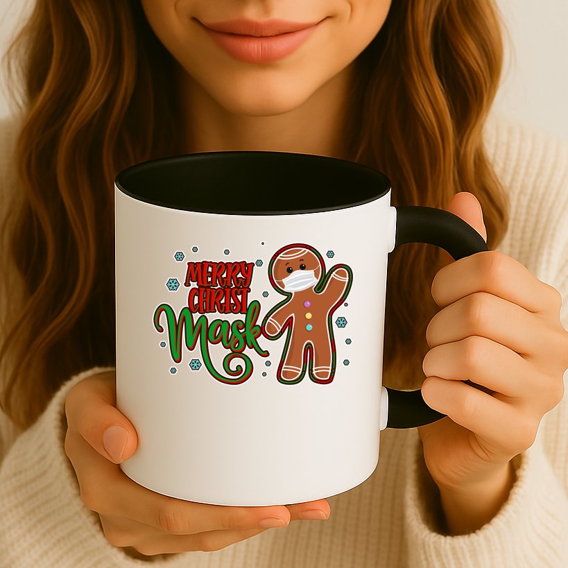 Christmas Merry Christ-Mask Gingerbread Man Mug