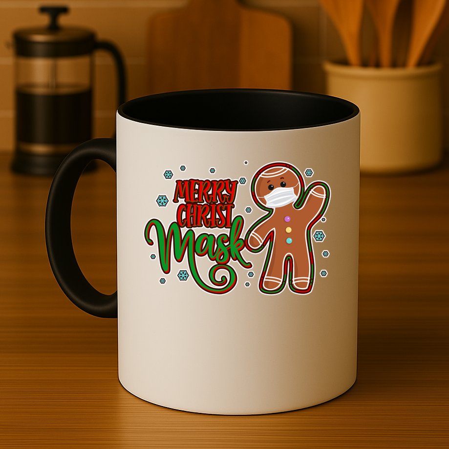 Christmas Merry Christ-Mask Gingerbread Man Mug
