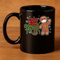 Christmas Merry Christ-Mask Gingerbread Man 11oz C Handle Ceramic Mug