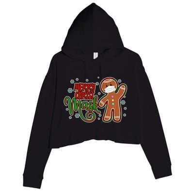 Christmas Merry Christ-Mask Gingerbread Man Crop Fleece Hoodie