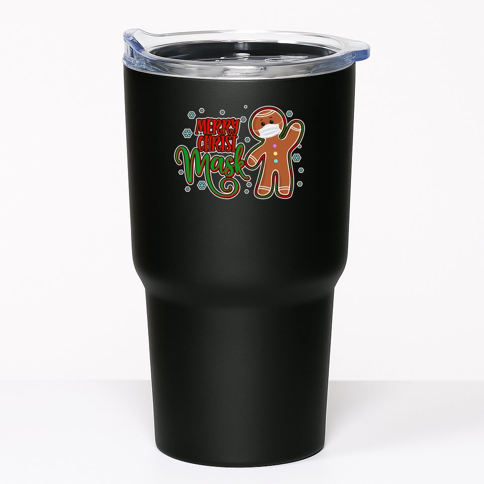 Christmas Merry Christ-Mask Gingerbread Man Tumbler