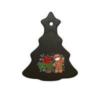 Christmas Merry Christ-Mask Gingerbread Man Ceramic Tree Ornament