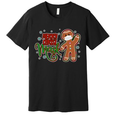 Christmas Merry Christ-Mask Gingerbread Man Premium T-Shirt