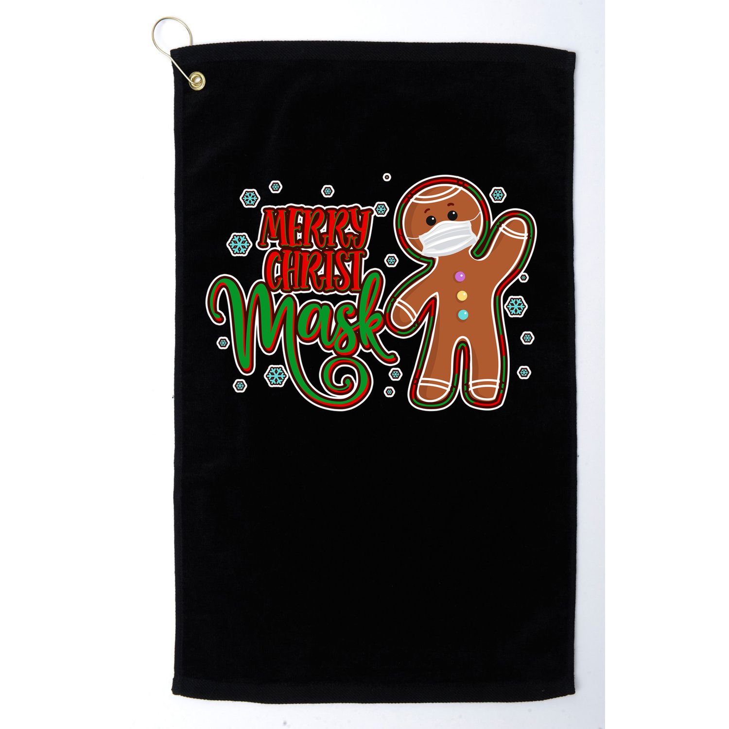 Christmas Merry Christ-Mask Gingerbread Man Golf Towel