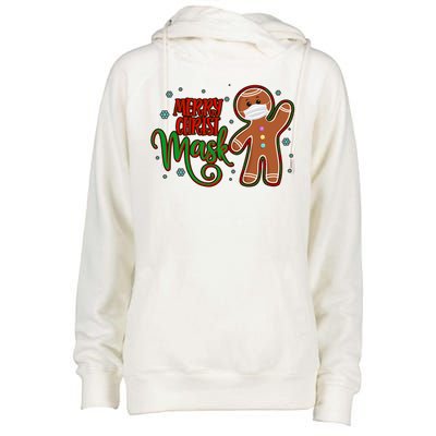 Christmas Merry Christ-Mask Gingerbread Man Womens Funnel Neck Pullover Hood