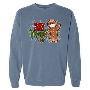 Christmas Merry Christ-Mask Gingerbread Man Garment-Dyed Sweatshirt