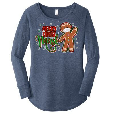 Christmas Merry Christ-Mask Gingerbread Man Women's Perfect Tri Tunic Long Sleeve Shirt