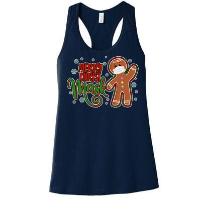 Christmas Merry Christ-Mask Gingerbread Man Women's Racerback Tank