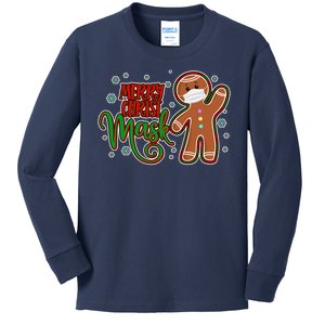 Christmas Merry Christ-Mask Gingerbread Man Kids Long Sleeve Shirt