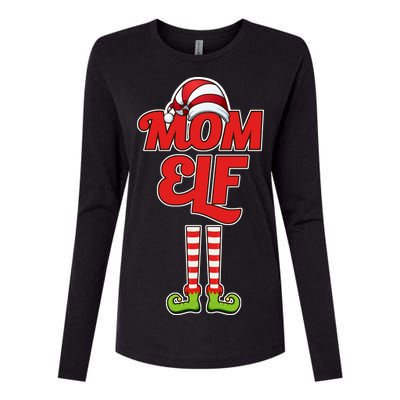 Christmas Mom Elf Womens Cotton Relaxed Long Sleeve T-Shirt