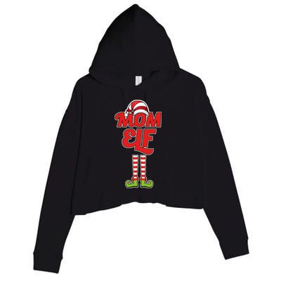 Christmas Mom Elf Crop Fleece Hoodie