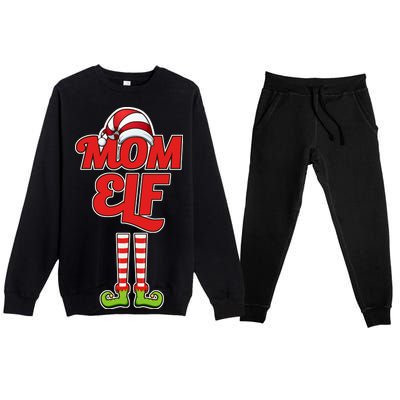 Christmas Mom Elf Premium Crewneck Sweatsuit Set