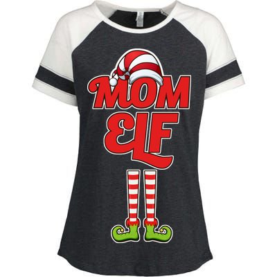 Christmas Mom Elf Enza Ladies Jersey Colorblock Tee