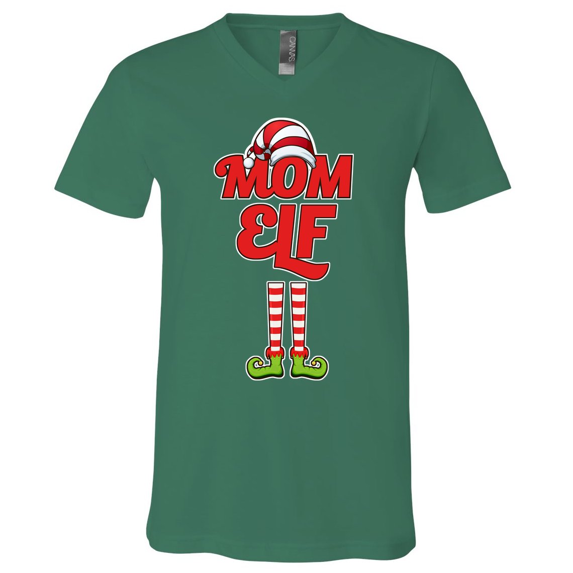 Christmas Mom Elf V-Neck T-Shirt