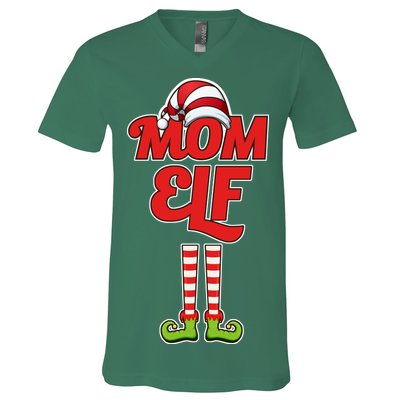 Christmas Mom Elf V-Neck T-Shirt