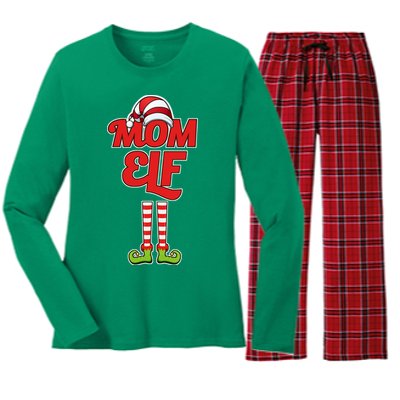 Christmas Mom Elf Women's Long Sleeve Flannel Pajama Set 