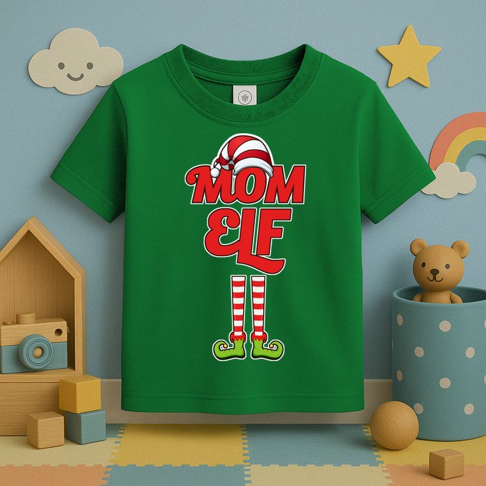 Christmas Mom Elf Toddler T-Shirt