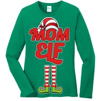 Christmas Mom Elf Ladies Long Sleeve Shirt