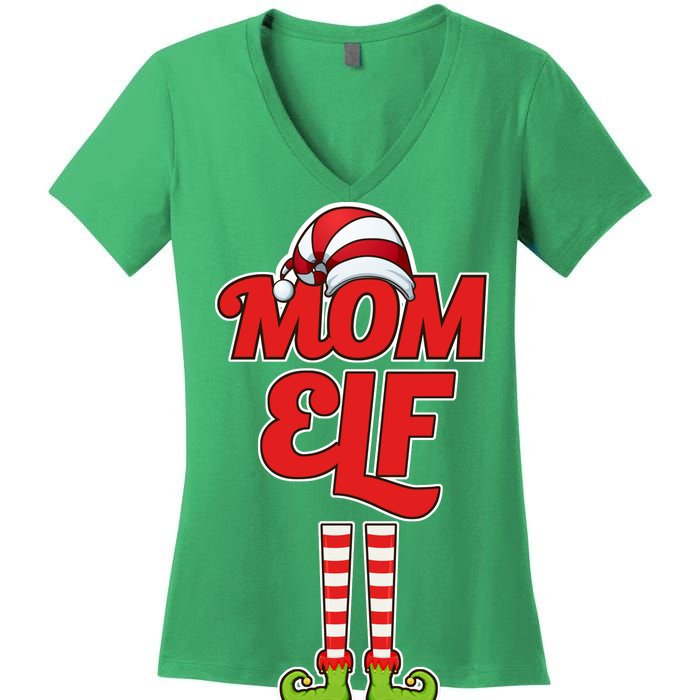 Christmas Mom Elf Women's V-Neck T-Shirt